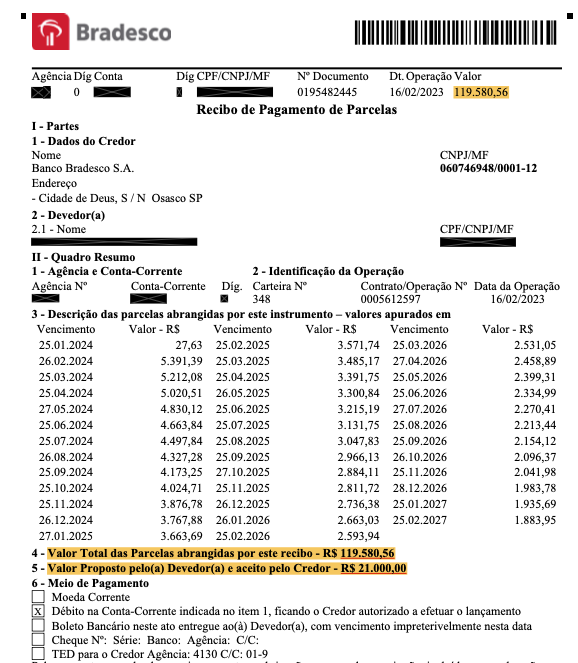 Acordo Bradesco: Desconto de 82,44% em Dívida Bancária